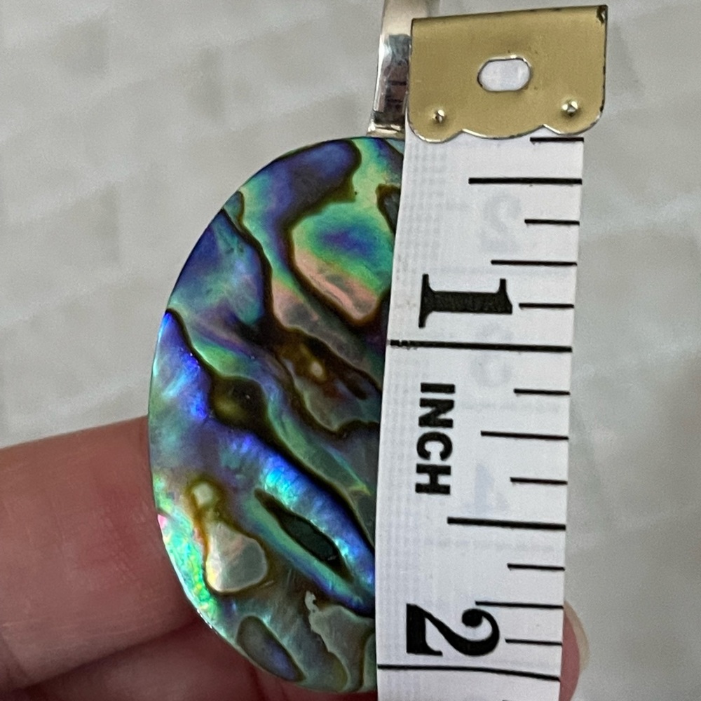 Abalone shell sterling silver pendant 2 1/3” - Picture 6 of 6